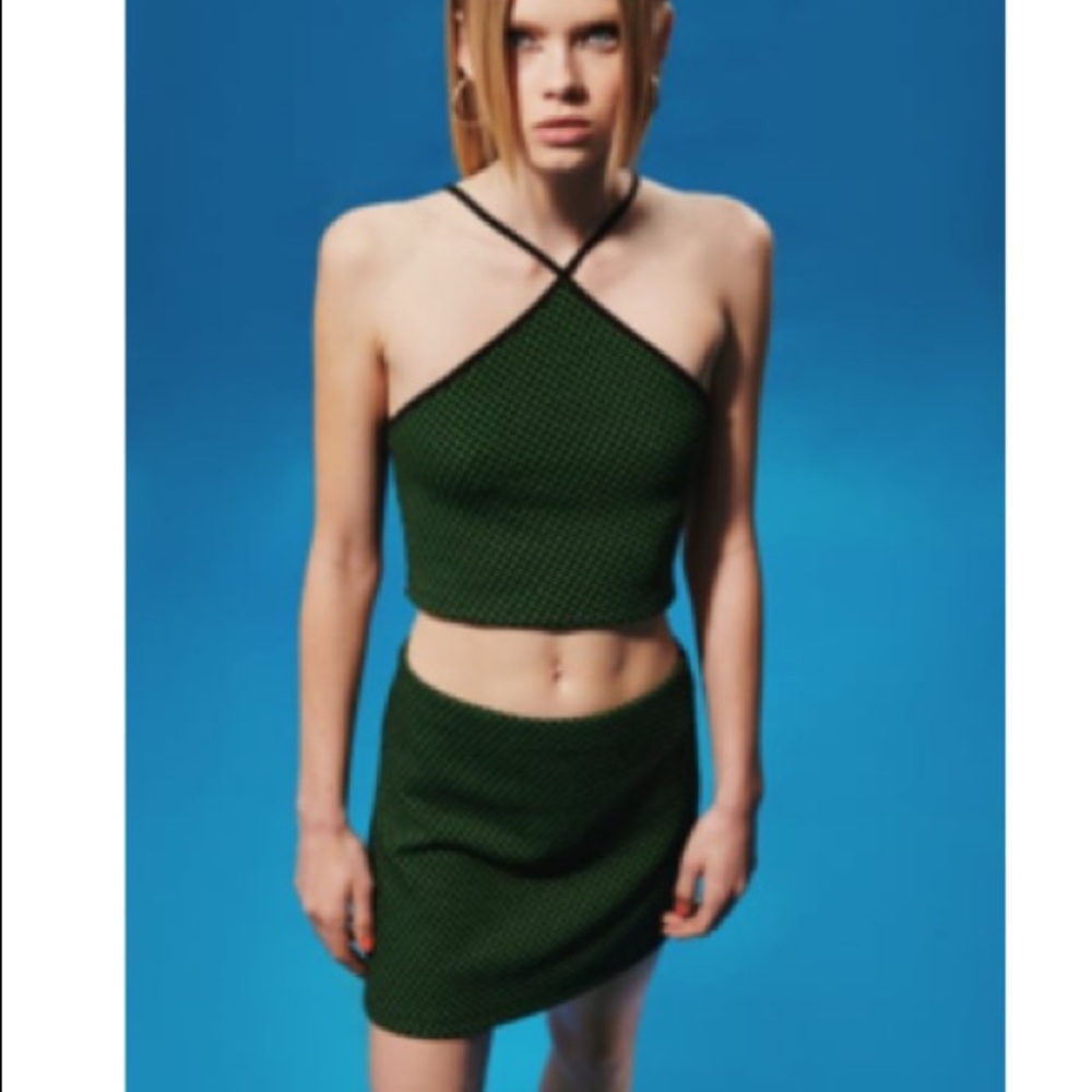 Brand New Zara Green Jacquard Set